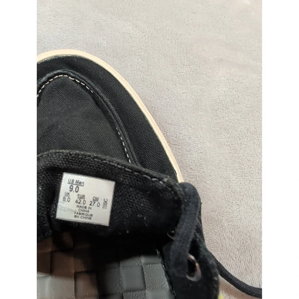 Vans Mens Black Canvas Boat Shoes Moc Toe Sneakers Size‎ 9 TB9C